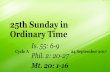 25th Sunday in Ordinary Time€¦ · 25th Sunday in Ordinary Time Cycle A 24 September 2017. INTRODUCTION: ... How much time do we spend on what does not matter at all! 3 Rather God