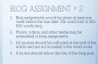 BLOG ASSIGNMENT # 2 · 2017. 7. 20. · BLOG ASSIGNMENT # 2 1. Blog assignments would be given at least one week before the due date. The word limit is 500-800 words long. 2. Photos,