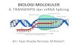 BIOLOGI MOLEKULER 2. DNA dan RNA (Molekul Hereditas)vlm.ub.ac.id/pluginfile.php/44385/mod_resource... · TRANSKRIPSI DNA •Transcription is the first step of gene expression, in