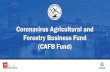 Coronavirus Agricultural and Forestry Business Fund (CAFB Fund) · 2020. 8. 17. · • $50 million from Tennessee’s Coronavirus Relief Fund. • Fund is designated for agricultural