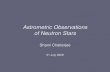 Astrometric Observations of Neutron Stars · 2009. 7. 21. · Overview Neutron Star Astrometry SC 2009-07-21 • Neutron Stars are laboratories for extreme physics. ⇒ We need precision