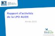 Rapport d’activités - LPO AudeGestion du site internet : aude.lpo.fr Edition trimestrielle d’unelettre d’information« LPO Info » Animation de réseaux sociaux (>4000 followers)