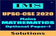 ims4maths.com Mains Mathematics... · I NSTITUTE FOR IAS/IFoS/CSIR/GATE EXAMINATTONS MATHEMATICS ry K. Venkanna._-_--? 1 (o) So[n Grraiduu &e J"tL V 0J qll nXh rua[ mql)c Jguolel