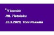 RIL Tietoisku 25.3.2020, Toni Pakkala · 4) International Federation for Structural Concrete. 2006. fib Bulletin No. 34. Model Code for Service Life Design. Lausanne. 116 p. 5) Köliö