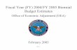 Fiscal Year (FY) 2004/FY 2005 Biennial Budget Estimates · Adjustment 36,570 14,740 49,611 49,489 14,105 44,805 B. Reconciliation Summary: Change Change Change FY2003/2003 FY 2003/FY