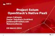 Project Solum OpenStack's Native PaaS - Meetupfiles.meetup.com/2979972/Project_Solum-OpenStack_Native...2014/03/19  · OpenStack's Native PaaS Jason Callaway Senior Solutions Architect