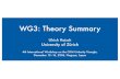WG3: Theory Summary€¦ · WG3: Theory Summary Ulrich Haisch University of Zürich 4th International Workshop on the CKM Unitarity Triangle, December 12−16, 2006, Nagoya, Japan
