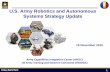 U.S. Army Robotics and Autonomous Systems Strategy Update · teaming in both air and ground maneuver though investments in scalable sensors, scalable teaming, Soldier-robot communication,