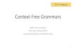 Context-Free Grammars - GitHub Pages · CFG2: Ambiguity. Ambiguity 2 E E / E E - E id id id id -id / id E E - E E/ id id id E ®E -E E ®E / E E ®( E ) E ®id r1 r2 r3 r4. Ambiguity