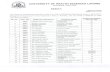 University of Health Sciences, LahoreSO UNIVERSITY OF HEALTH SCIENCES LAHORE Entrance Test Cell RESULT UHS/ET-16/20 Date: 20-07-2016 Session 2016-2017, is declared on 20th MARKS OBTAINED