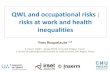 QWL and occupational risks : risks at work and health ......Ankle Foot 1. Carpal tunnel syndrome 2. Shoulder tendinitis (rotator cuff syndrome) 3. Epicondylitis WR-MSDs compensated
