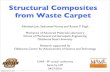 Structural Composites from Waste Carpet...(ASTM D-790) Modulus of elasticity 689 MPa 1722 MPa Flexural strength 4 - 17 MPa 27 MPa Density 0.6 - 1.2 g/cc 1.1 g/cc Mancosh et al. (2008)