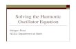 Solving the Harmonic Oscillator Equation...Harmonic Oscillator Assuming there are no other forces acting on the system we have what is known as a Harmonic Oscillator or also known