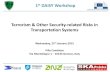 Terrorism & Other Security-related Risks in Transportation Systems · 2015. 4. 2. · Terrorism & Other Security-related Risks in Transportation Systems. Wednesday, 21. th. ... The