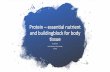 Protein – essential nutrient and buildingblock for body tissuesbfoodinno.eu/wp-content/uploads/2020/06/Protein-as...RDA by the lowest amount –9%. Methionine, the amino acid of