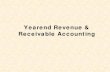 Yearend Revenue & Receivable Accounting · Receivable Policies • At yearend only, for old year revenue that has been earned, but cannot yet be billed or for a new year CR or RE