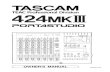 TASCAM (日本) - 424MK3-EN -B5 · 2016. 1. 23. · TASCAM MTS-30 37 Troubleshooting 38 Features and Controls 39-45 424 MKIII Mixer Input section 40 Stereo input section 41 Monitor