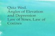 Quiz Wed. Angles of Elevation and Depression Law of Sines, Law of Cosines · 2019. 2. 27. · The Law of Sines cannot be used to solve every triangle. If you know two side lengths