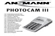 pHOtOcaM iii - RS Components · 2019. 10. 13. · USA GB Operating instructiOns use Of tHe cHarger The PHOTO CAM III is a microprocessor controlled plug-in charger for 2 or 4 nickel