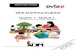 Oral Communication - bnvhsmodules.combnvhsmodules.com/.../Oral-Communication-Module-2.pdfOral Communication- Grade 11: First Quarter. ... this module to the learners. While using this