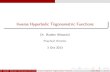 Inverse Hyperbolic Trigonometric Functionsfac.ksu.edu.sa/.../files/inverse_hyperbolic_functions.pdf · 2015. 10. 7. · Derivatives of Inverse Hyperbolic Trigonometric Functions If