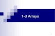 1-d Arraysppd/course/pds/Lect-8-Array.pdf · 1-d Arrays . 2 Array Many applications require multiple data items that have common characteristics In mathematics, we often express such