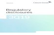 Regulatory disclosures 3Q19 - Credit Suisse · III – Treasury, Risk, Balance sheet and Off-balance sheet in the Credit Suisse Annual Report 2018 for further information on capital