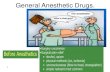 General Anesthetic Drugs. - WordPress.com · 2014. 3. 30. · General anesthetics primary effects: Unconsciousness. Amnesia. Analgesia. inhibition of autonomic reflexes. skeletal