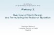 Overview of Study Design and Formulating the Research Question · 2019. 10. 5. · Introduction –Clinical Research •Clinicians often face problems in the care of patients that