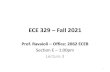 ECE 536 – Integrated Optics and Optoelectronics Lecture 3 – … · 2021. 2. 2. · Generation-Recombination 13 •The standard description of Generation-Recombination in semiconductors