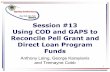Session #13 Using COD and GAPS to Reconcile Pell Grant and … · 2019. 5. 1. · 1 Session #13 Using COD and GAPS to Reconcile Pell Grant and Direct Loan Program Funds Anthony Laing,