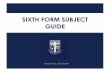 SIXTH FORM SUBJECT GUIDE - St Thomas More...The BTEC L3 Extended Certificate is spilt into 2 halves; the first 50% of the qualification is coursework and the other 50% is made up of