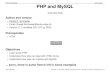 PHP and MySQL php-mysql PHP and MySQL