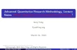 Advanced Quantitative Research Methodology, Lecture - Gary King