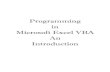 Microsoft Excel VBA an Introduction