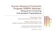 Human Research Protection Program (HRPP) Seminar: Research