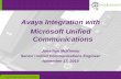 Avaya Integration with Microsoft Unified Communications