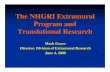 The NHGRI Extramural Program and Translational Research