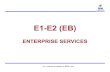 EE11--E2 (EB)E2 (EB)...WELCOME • This is a presentation for the E1-E2 Module for the Topic: ENTERPRISE SERVICES • Eligibility: Those who have got the Upgradation to from E1 to