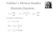 Galileo’s Motion Studies '' f '' tt 2srjcstaff.santarosa.edu/~lwillia2/physics1/phys1ch2p1_s...Galileo’s Motion Studies 0 2 f x v t vv v v a t ' ' ' ' gave us… Definitions: Distance