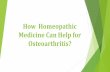 How Homeopathy Medicine Can Help for Osteoarthritis?