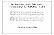Advanced Music Theory I, MUS 724
