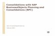 Consolidations with SAP BusinessObjects Planning and ...
