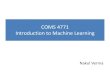 COMS 4771 Introduction to Machine Learning