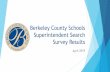 Berkeley County Schools Superintendent Search Survey Results