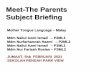 Meet-The Parents Subject Briefing - Ministry of Education