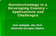 Nanotechnology in a Developing Country – Applications and ...