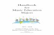 Handbook for Music Education Majors