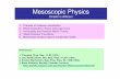 Mesoscopic Physics - University of Cambridge