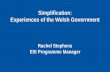 Simplification: Experiences of the Welsh Government